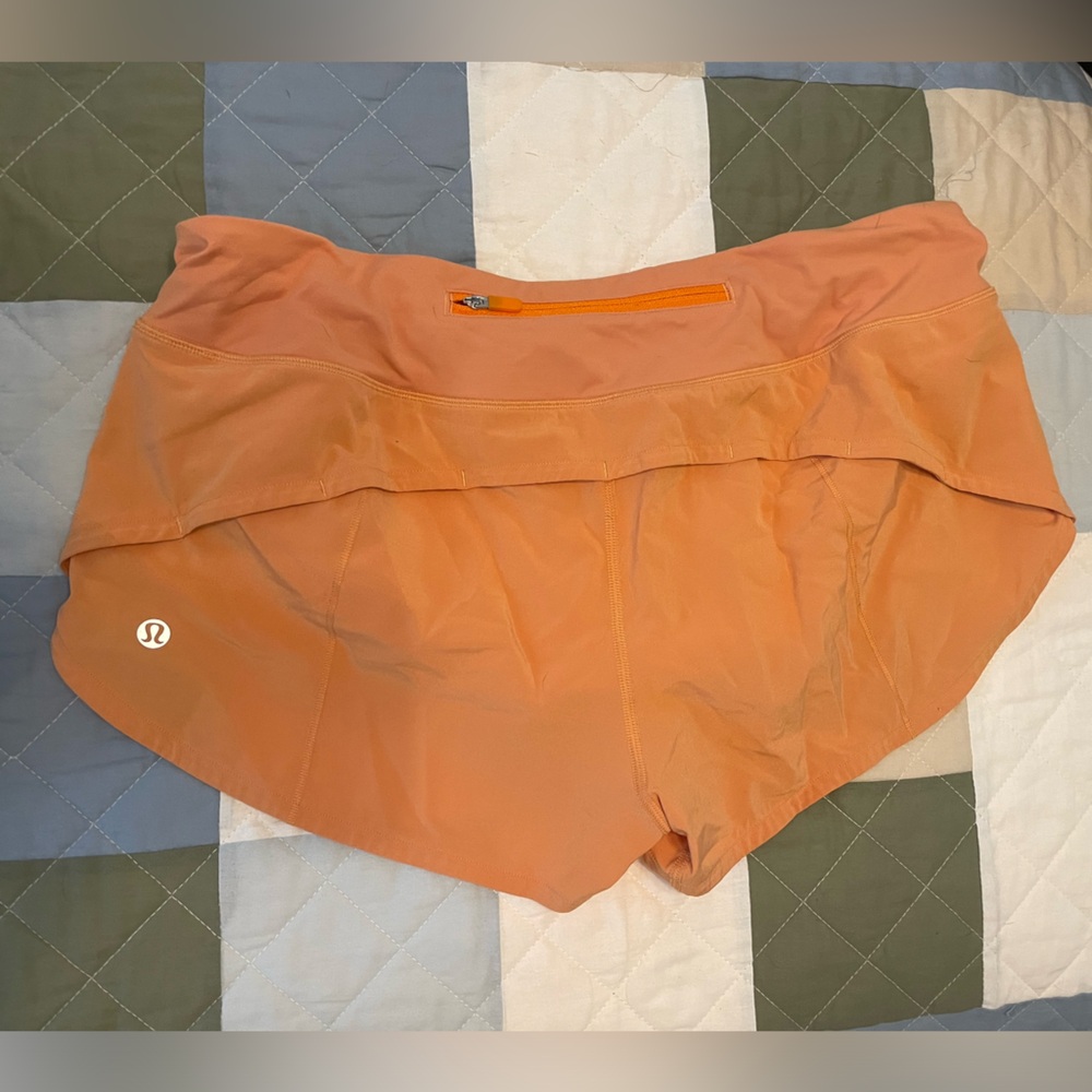 Orange Lulu lemon shorts size 8